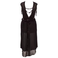 Vintage 90s Jean Paul Gaulthier Beaded Silk Dress, Sz. S