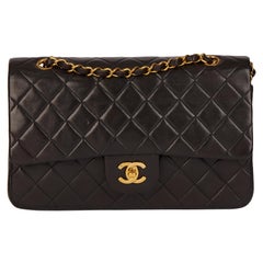 CHANEL Black Quilted Lambskin Retro Medium Classic Double Flap Bag