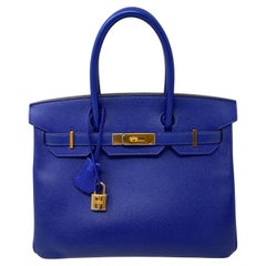 Hermes Bleu Electrique Birkin 30 Bag 