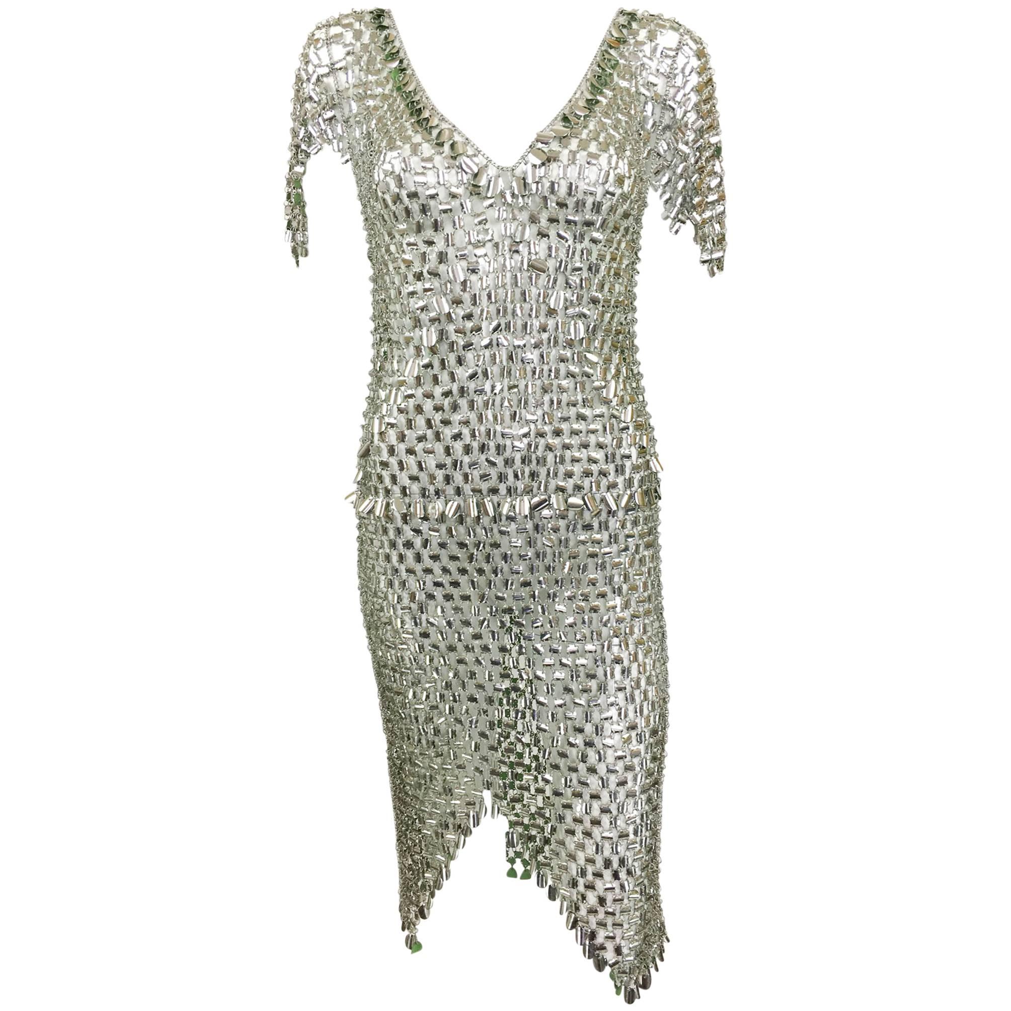 Paco Rabanne Style Chain Dress 1960s at 1stDibs paco rabanne chain