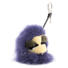 Fendi Monster Bug Bag Charm Fur with Leather Purple