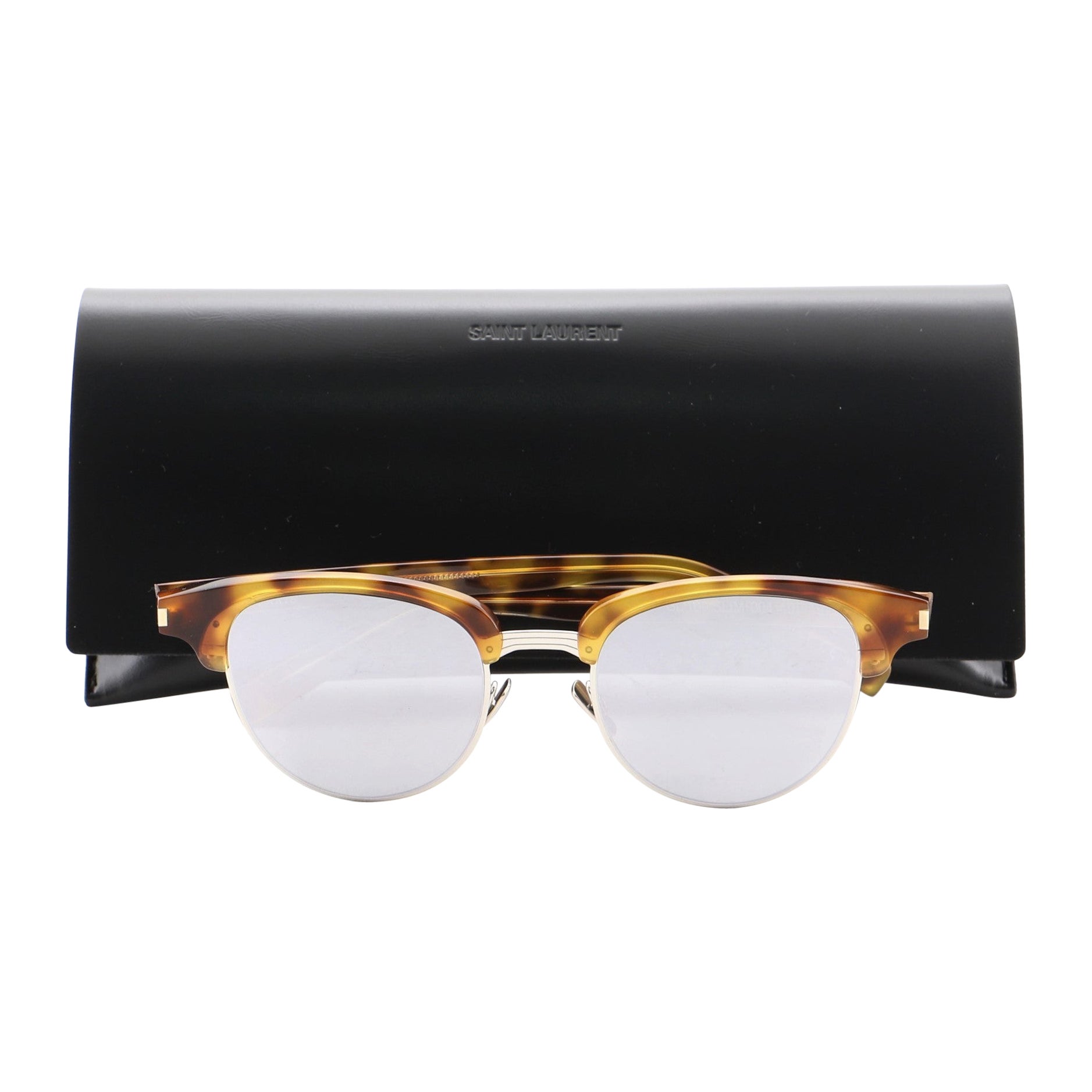 Saint Laurent Slim Wayfarer Sunglasses Tortoise Acetate Brown