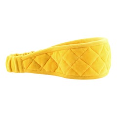 Chanel Headband Quilted Velvet Yellow