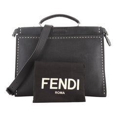 Fendi Selleria Peekaboo Fit Bag Leather Regular Black