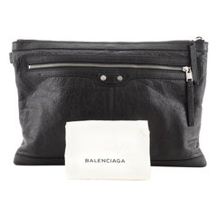Vintage Balenciaga Classic City Clip Pouch Leather Large Black