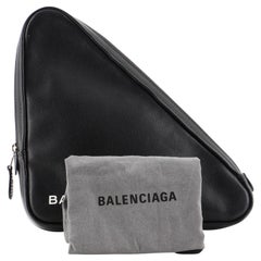 Balenciaga Triangle Pouch Leather Medium Black