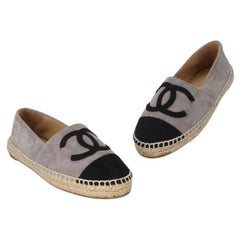 Chanel - Espadrille 34 - Chaussures à bout ouvert CC en cuir daim CC-0525N-0210