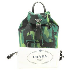 Prada Camouflage Backpack Tessuto Medium Green