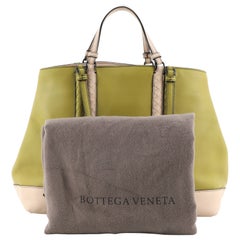 Bottega Veneta Corso Tote Leather with Intrecciato Detail Green, Multicolor