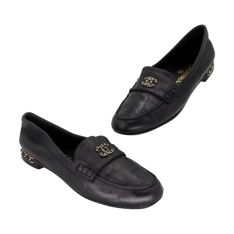 Chanel Penny Loafers 37 Leather Formal Shoes CC-0916N-0003 For Sale at  1stDibs | chanel loafers