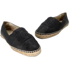 Chanel - Espadrille 38 - Chaussures à bout ouvert CC en cuir CC-0322N-0084