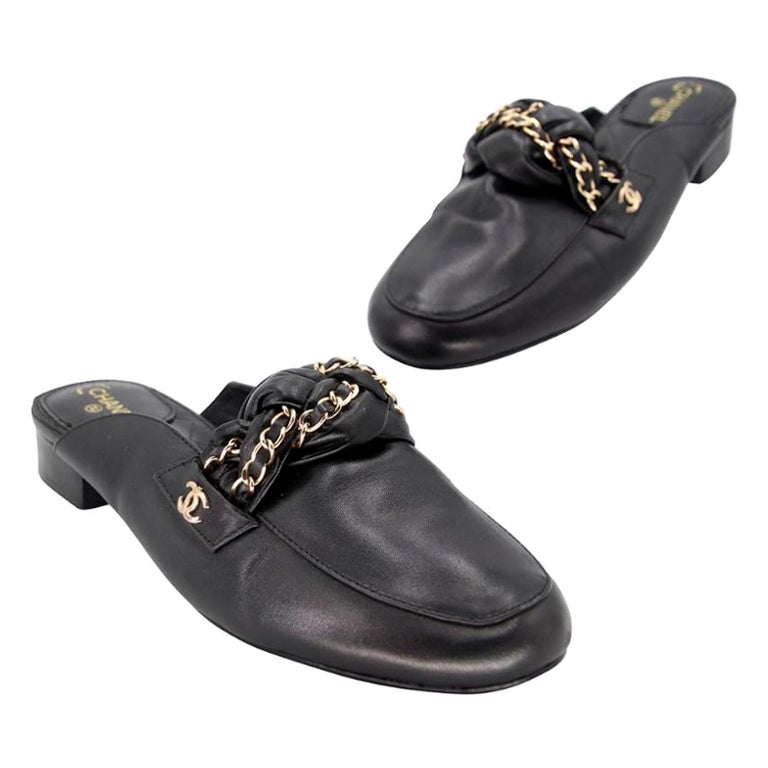 Chanel Leather Mules - Black Pumps, Shoes - CHA961380