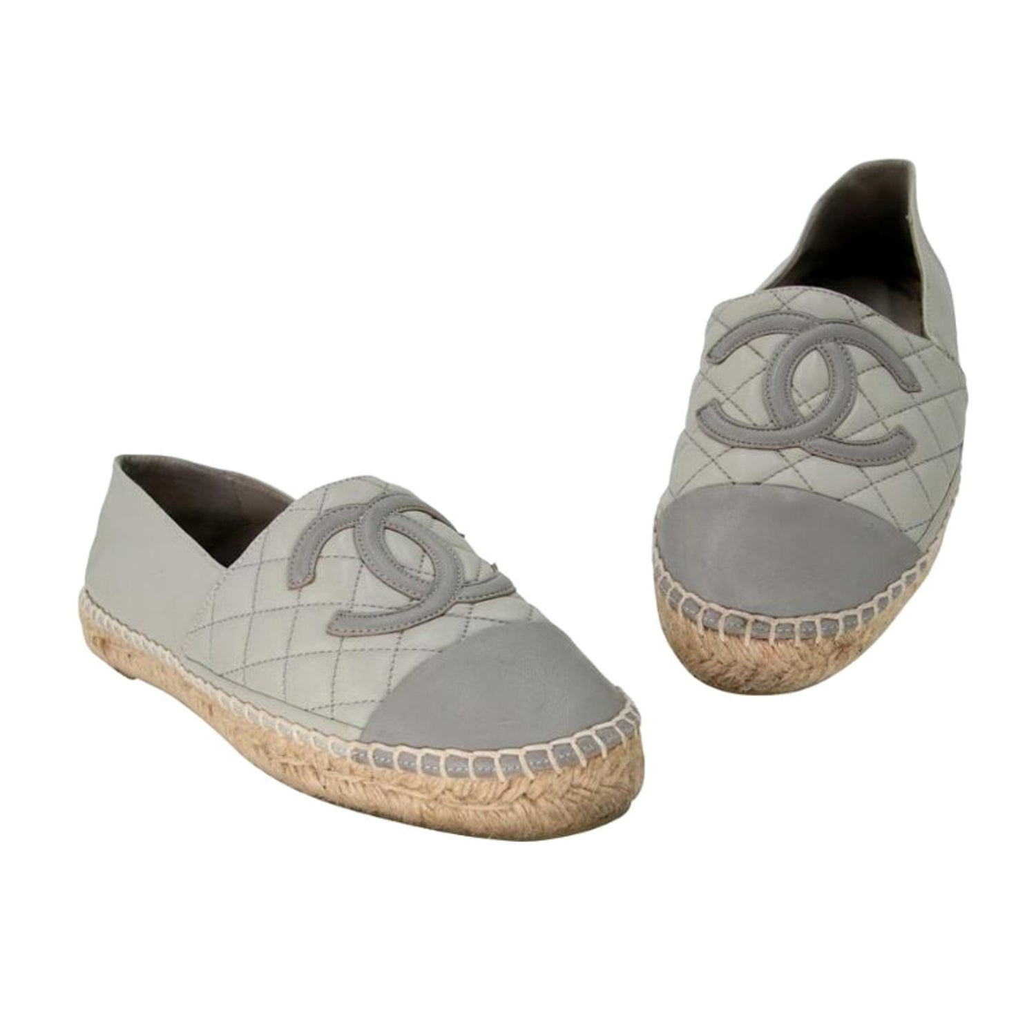 Chanel Embroidered Espadrille 36 Leather Cap Toe Flats CC-S0205N-0002 For  Sale at 1stDibs