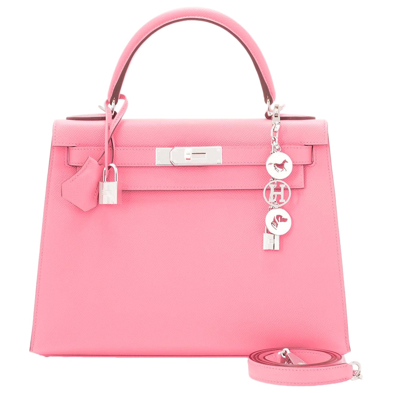 Hermes Kelly 28cm Rose Confetti Pink Sellier Shoulder Bag NEW IN BOX