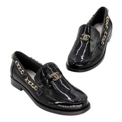 Chanel Black Patent Leather Loafers - For Sale on 1stDibs