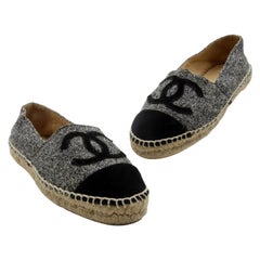 Chanel Embroidered Espadrille 36 Leather Cap Toe Flats CC-S0205N-0002