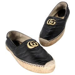 Gucci Eapadraille 39 Marmont Leather GG Logo Flats GG-0503N-0150