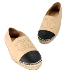 Chanel Espadrille 36 Ballettschuhe aus Leder mit Zehenkappe CC-S0225P-0009