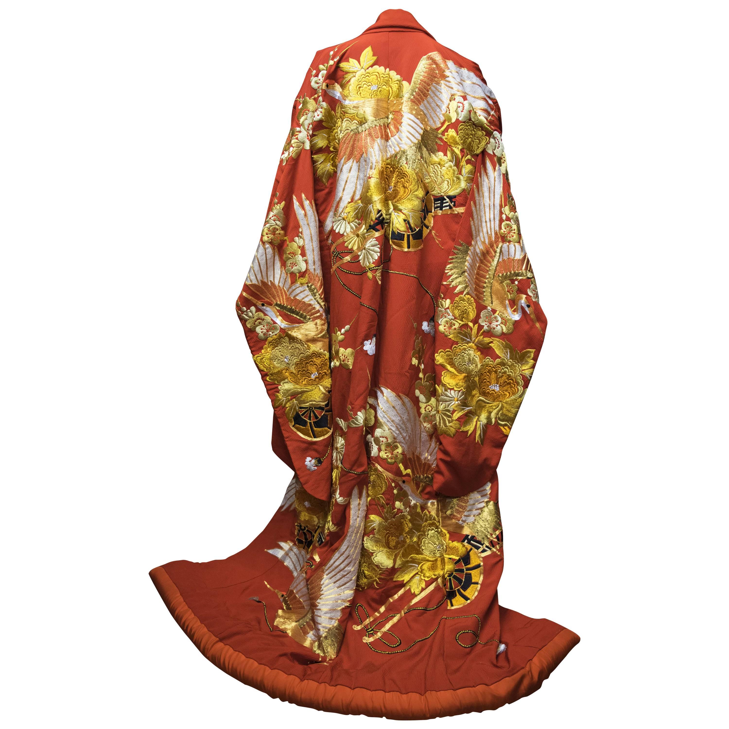 Red and Gold Ceremonial Kimono