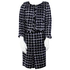 Chanel Black and White Ribbon 2 Piece Skirt Suit Set