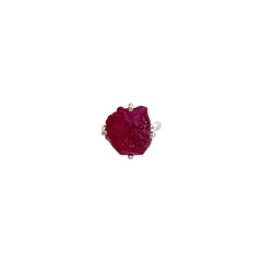 Raw Ruby Nugget and Sterling Silver Statement Ring