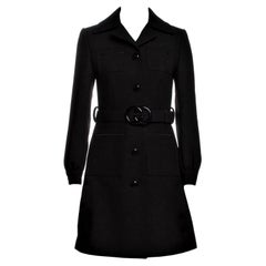 New With Tags Gucci Pre Fall 2019 Wool Belted Peacoat Jacket Coat $3980 Sz 44