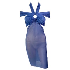 Jean Paul Gaultier Soleil S/S 1999 Cutout Sheer Mesh Bodycon Mini Dress
