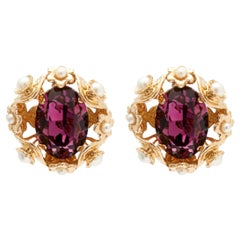 Dolce & Gabbana Purple crystals
flowers shaped earrings clip ons