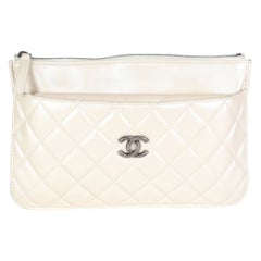Chanel Ivory Quilted Lambskin Bag In A Bag