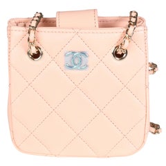 Chanel Pink Quilted Lambskin Tiny Shopping Bag