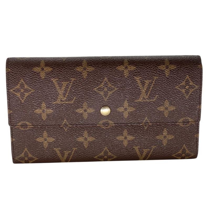 Louis Vuitton - Portefeuille ébène GM Sarah avec monogramme LV-W1216P-0001 en vente