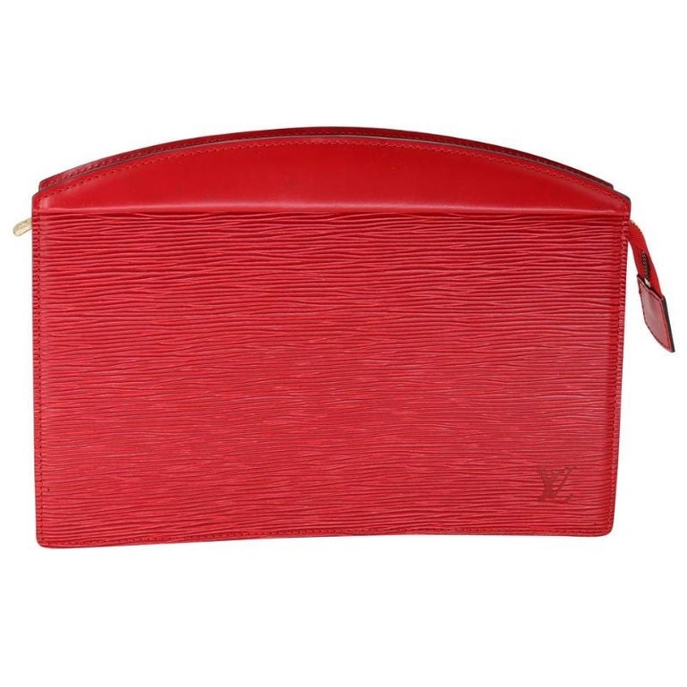 Louis Vuitton Noé PM Shoulder Bag in Red & Black EPI Leather, Gold Hardware