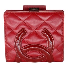 CHANEL Red Classic Zip Long Wallet