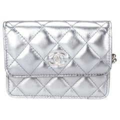 Chanel Silver Metallic Quilted Lambskin Coco Punk Belt Bag