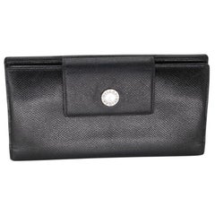 Used Bvlgari Long Zip Leather Signature Saffiano Wallet BL-W1217P-0001