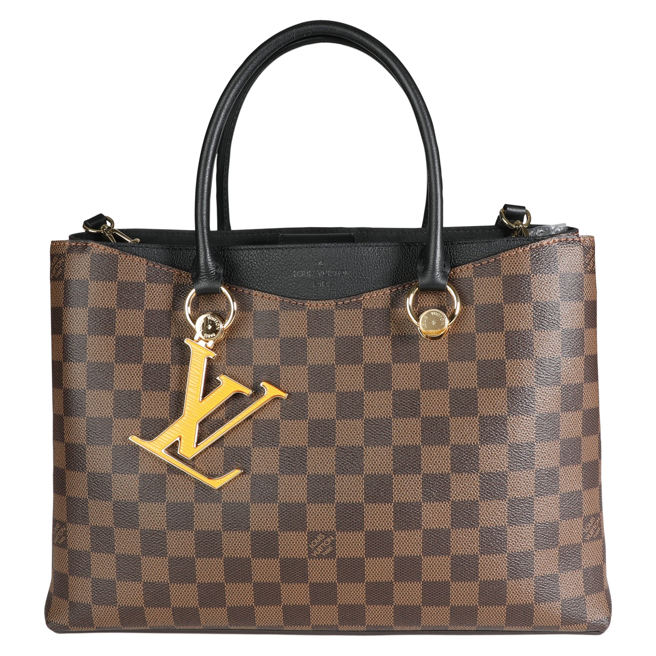 Louis Vuitton Black Taurillon Leather and Damier Ebene Canvas LV ...