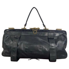 Vintage Bottega Veneta Handbag Leather in black