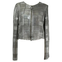 Giorgio Armani Jacket Leather in Silvery