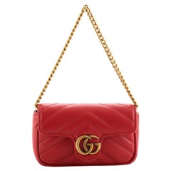 Gucci GG Marmont Coin Purse on Chain Matelasse Leather