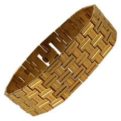 Trifari Flexible Link Gilt Bracelet, Alfred Phillipe