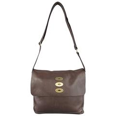 MULBERRY Brown Leather Gold Tone Lock BRYNMORE Messenger Bag