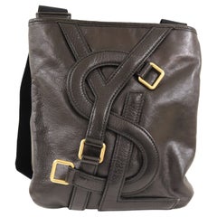 Yves Saint Laurent black leather YSL shoulder bag