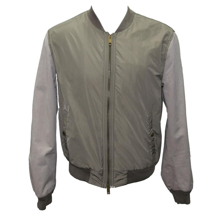 Burberry Brit Olive L Two Tone Nylon Bomber Jacket Size Shirt For Sale at  1stDibs