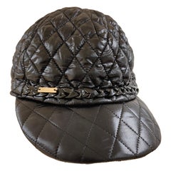 Used Borsalino black leather hat