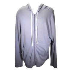 James Perse Gray Vintage Full Zip Hoodie Shirt