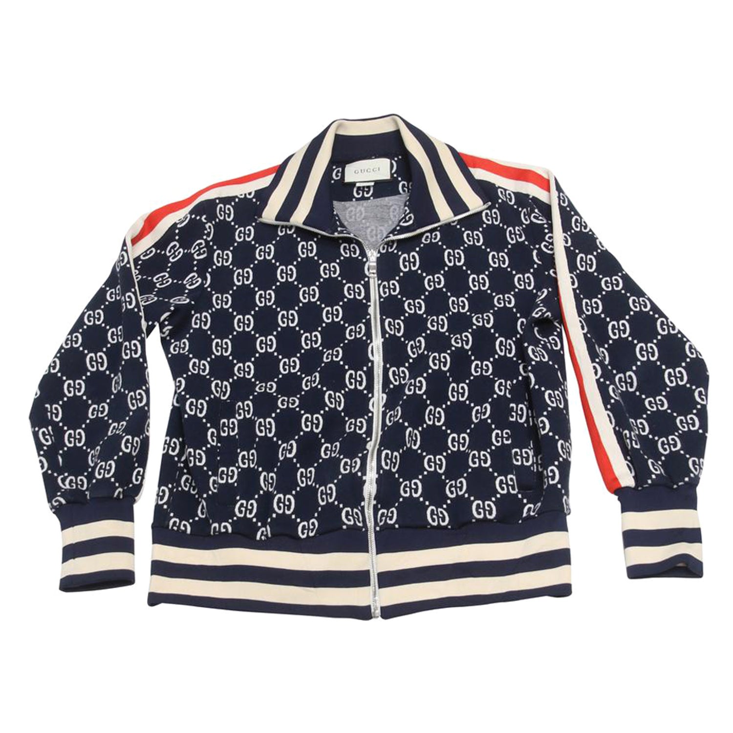Gucci Zipper Front Medium GG Jacquard Cotton Track Jacket GG-0624N-0001 For  Sale at 1stDibs