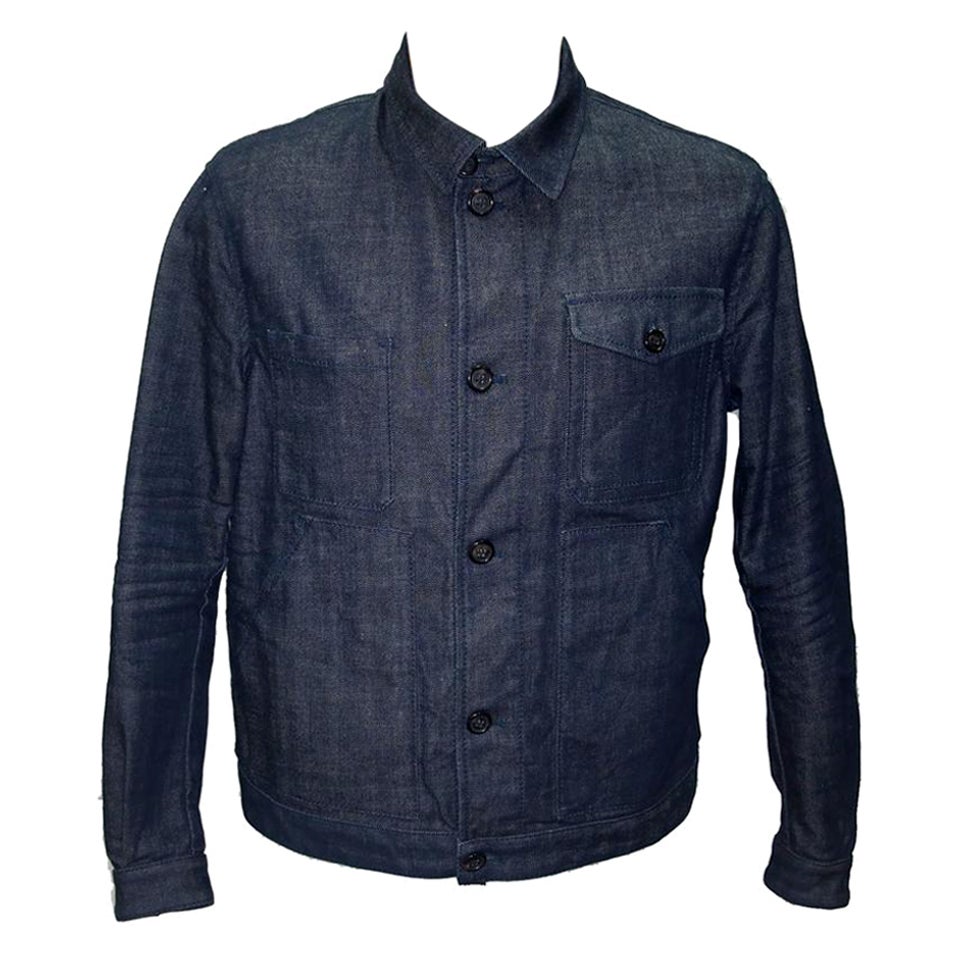 Dsquared2 Dark Blue Classic DQ2 Men's Button Down IT/FR Jacket For Sale at  1stDibs