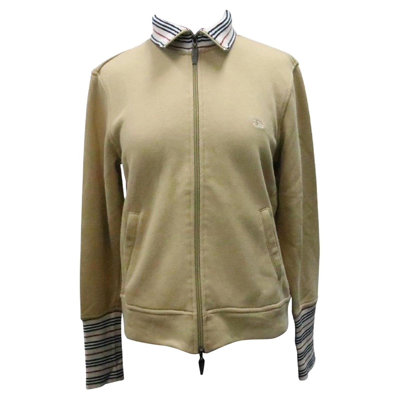 Burberry London Heller Brauner Kinderpullover mit Reißverschlusskragen und Hellbraun im Angebot