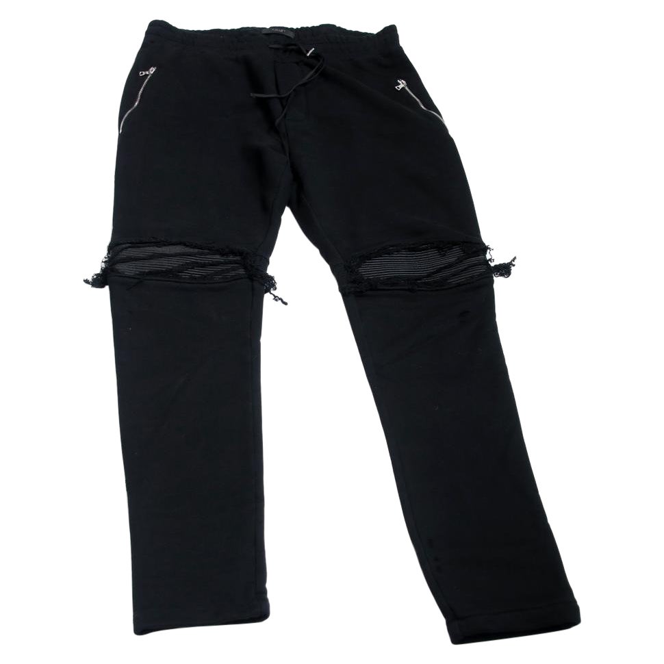 Black Men's MX1 Moto Distressed Sweatpants Jogger XXL Pants For Sale