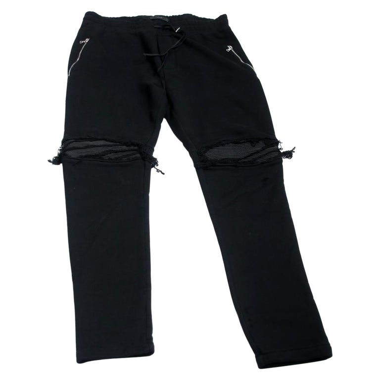 Black Men's MX1 Moto Distressed Sweatpants Jogger XXL Pants For